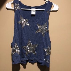 VS PINK Navy Cropped tank